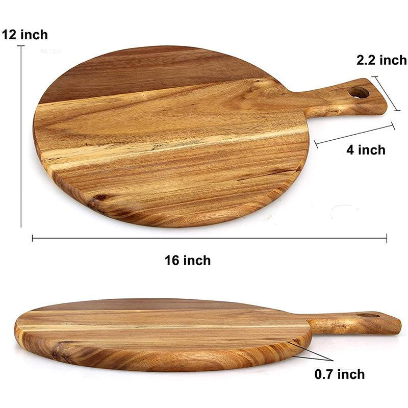 Handcrafted Round Acacia Wood Chopping Pizza Board - FrawstedCreations