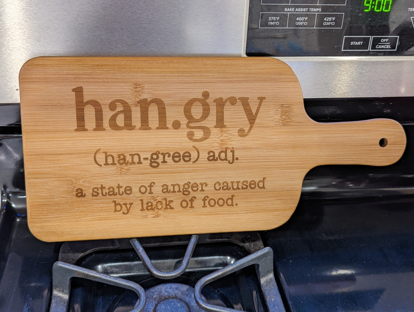 Hangry: Bamboo Paddle Serving Board - FrawstedCreations