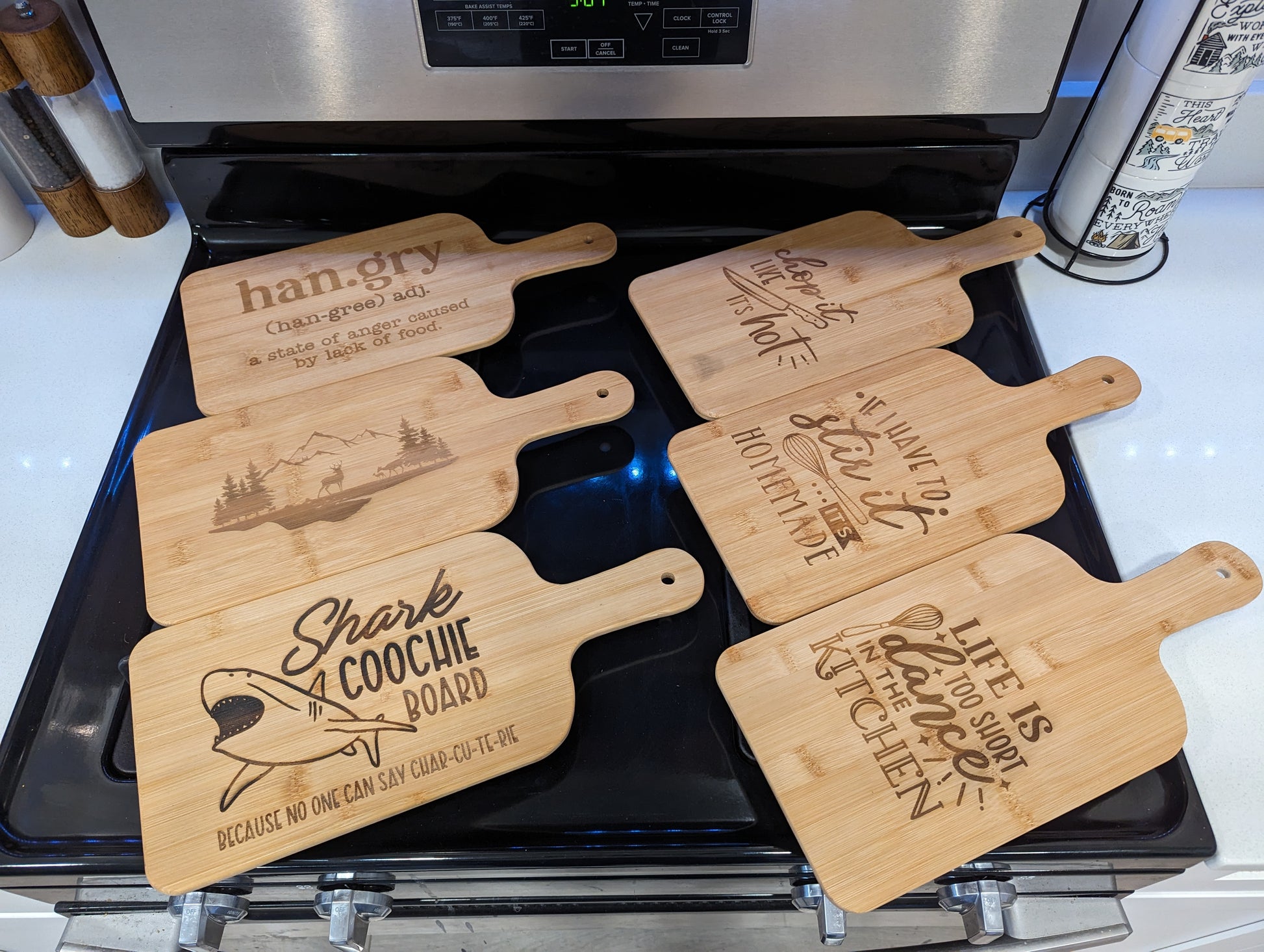 Hangry: Bamboo Paddle Serving Board - FrawstedCreations