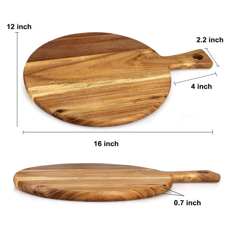 Handcrafted Round Acacia Wood Chopping Pizza Board - FrawstedCreations